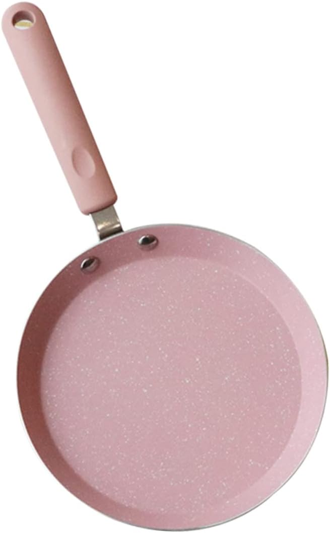 PRETYZOOM Aluminum Non Stick Frying Pan Pink Omelette Pancake Pan Kitchen Gadget for Home Restaurant Easy Release Surface Design for Quick Cooking