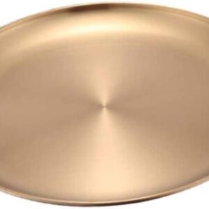 Unomor 1Pc Stainless Steel Food Serving Plate Golden Kitchen Gadget for Home Use and Dish for Storage of Bread Nuts and Desserts Present Choice