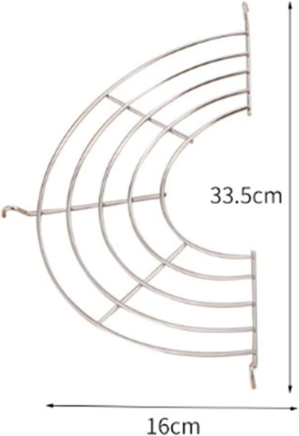 Wok Shelf,Stainless Steel Shelves Food Cooling Rack Strainer Kitchen Wok Fry Pan Pot Semi Circular Oil Drain Rack Oil Strainers Shelfs for Fry Pan Drainer Rack for Tempura Fried Chicken(large) - Image 4