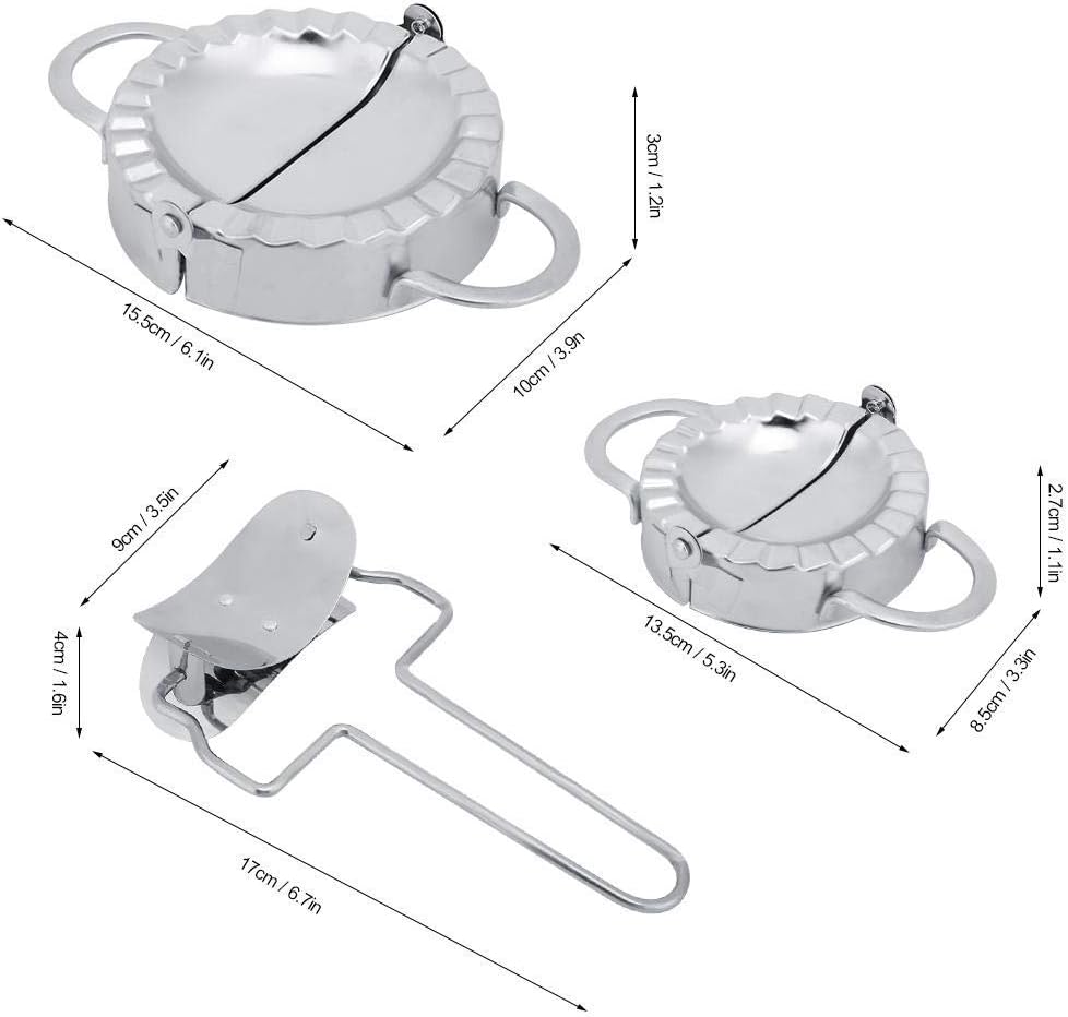 Fdit 3 Pieces Stainless Steel Manual Dumplings Dumpling Wrapper Making Dumpling Cutter Press Home Cooking Kitchen Utensils Gadgets - Image 2