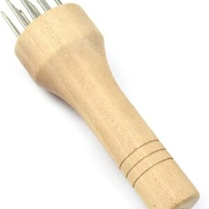 Stainless Steel Meat Mallet Meat Needle Tenderizer with Wood Handle Kitchen Food Processing Gadget for Beef Pork
