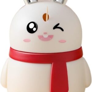 Toothpick Holder Cute Rabbit Toothpick Box Toothpick Dispenser Push Press Type Toothpick Jar Holder Household Convenient Home Gadget Toothpick Box(White)