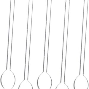 Healifty 5pcs Long Handle Spoons for Coffee Milk and Desserts Heat Resistant Mixing Spoons Safe and Kitchen Gadgets for Home Cafe and Restaurant Use