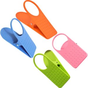 Cabilock 4Pcs Desk Side Cup Holder Clip Portable Clamp for Drinks Mugs and Items Space Saving Tabletop Gadget Random Color Suitable for Home and Office Use
