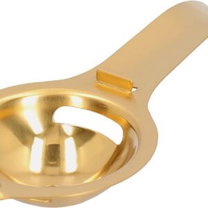 Stainless Steel Egg Separator, Egg White Yolk Divider with Long Handle, Egg Sieve Cooking Gadget Tool for Home Kitchen (Gold)