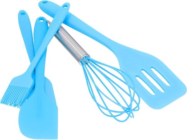 5 Pcs Silicone Cooking Utensil Set, Egg Beater Kitchen Scraper Oil Brush, Kitchen Utensil for Home Bakery - Image 9