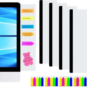 LRZCGB Monitor Memo Board,4 Pieces Computer Monitor Message Board Acrylic Monitor Sticky Note Holder Home Office Desk Accessories