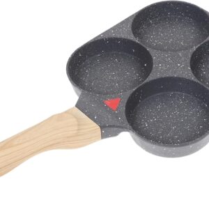Ciieeo 4Holes Nonstick Mini Omelette Frying Pan Cooking Gadget for Eggs and Pancakes Heat Resistant Handle for Home Kitchen and Restaurant Use