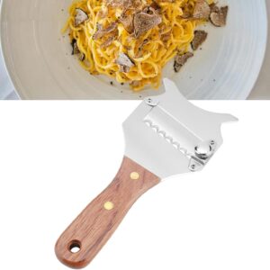Truffle Shaver, Truffle Slicer, Chocolate Shavings, Kitchen Slicer Chocolate Shave with Stainless Steel Plate and Wooden Handle Adjustable Blade Suitable for Kitchen Gadget