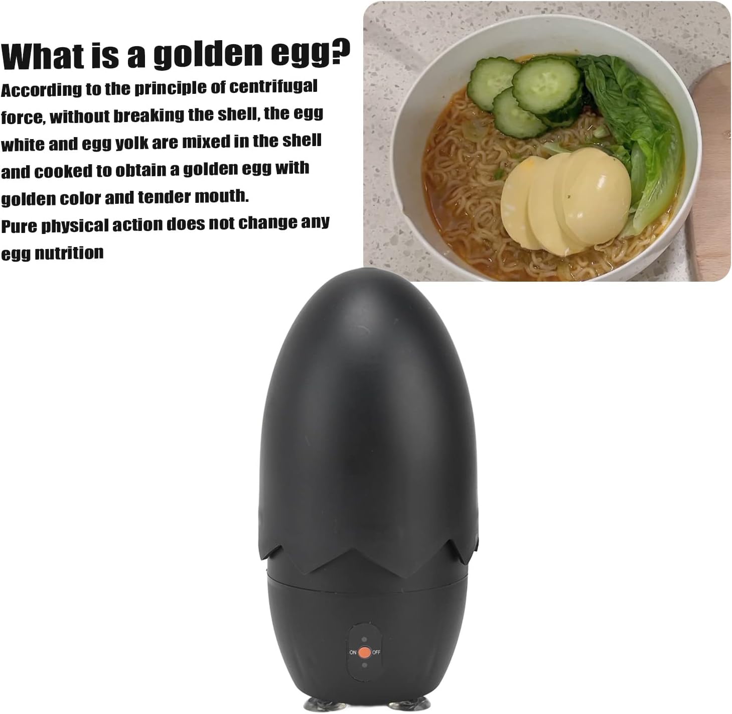GLOGLOW Electric Egg Yolk Mixer, Portable Golden Egg Maker Egg Spinner Scrambler Kitchen Gadget for Mixing Eggs Hard Boiled Eggs - Image 4