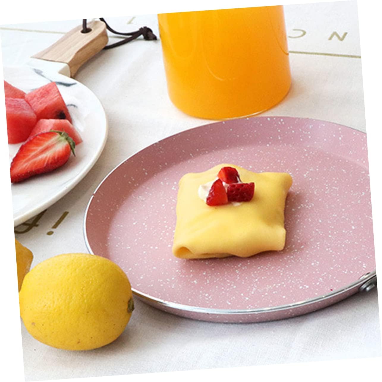 PRETYZOOM Aluminum Non Stick Frying Pan Pink Omelette Pancake Pan Kitchen Gadget for Home Restaurant Easy Release Surface Design for Quick Cooking - Image 6