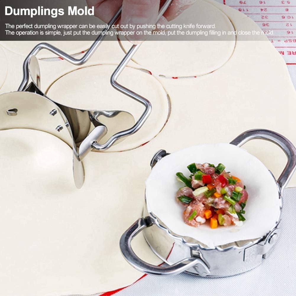 Fdit 3 Pieces Stainless Steel Manual Dumplings Dumpling Wrapper Making Dumpling Cutter Press Home Cooking Kitchen Utensils Gadgets - Image 4
