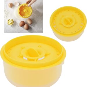Plastic Egg Separator, Egg White Yolk Divider Kitchen Gadgets Baking Tools Egg Extractor, Egg White Filter Divider Kitchen Tool for Home Bakery(Yellow)