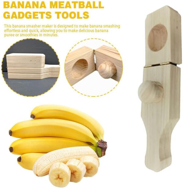 Banana Smasher Maker, Wooden Tostonera Plantain Press Banana Smasher Maker, Bacon Banana Basket Mold Kitchen Tools, Tostones and Plantain Cups for Tostones and Stuffed Plantains - Image 2