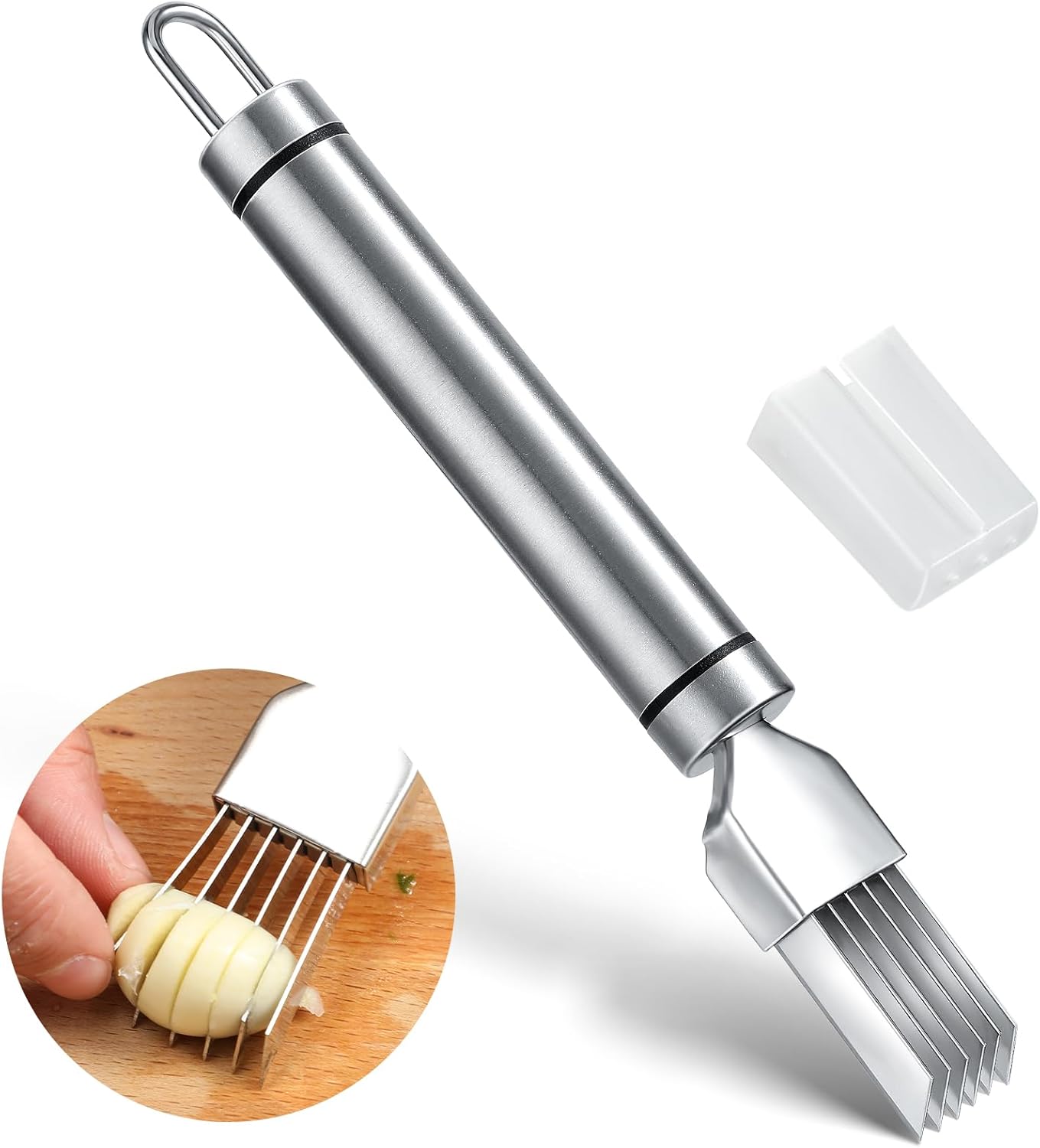 Stainless Steel Green Onion Knife, Green Onion Cutter Slicer Scallion Cutter Shred Knife Blade Slice Cutlery Vegetable Slicer Shredder Kitchen Tool for Home Restaurant Hotel