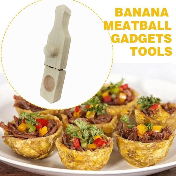 Banana Smasher Maker, Wooden Tostonera Plantain Press Banana Smasher Maker, Bacon Banana Basket Mold Kitchen Tools, Tostones and Plantain Cups for Tostones and Stuffed Plantains - Image 3