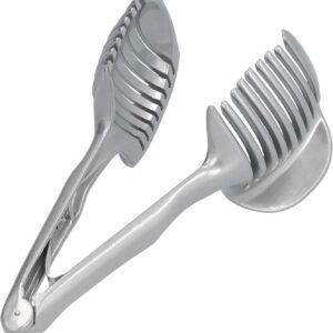 Onion Cutter, Stainless Steel Handheld Round Tomato Slicer Multifunctional Fruit & Vegetable Holder for Kitchen Restaurants Kitchen Cutting Aid Gadgets Tool