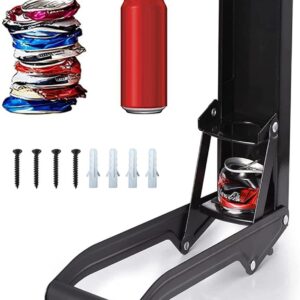 Strong Tin Can Press Smasher,Heavy-Duty Wall-Mounted Smasher,Foot-Operated Can Press,for Recycling, Gadgets for Home,for Recycling Beer Drinks Cans(Black)