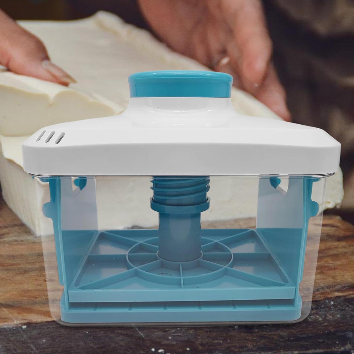 Tofupress - Paneer Maker - Vegan Tofupress Mold,Adjustable Soybean Curd Presser Drainer with Drip Tray, Home Kitchen Gadgets for Cooking - Image 4