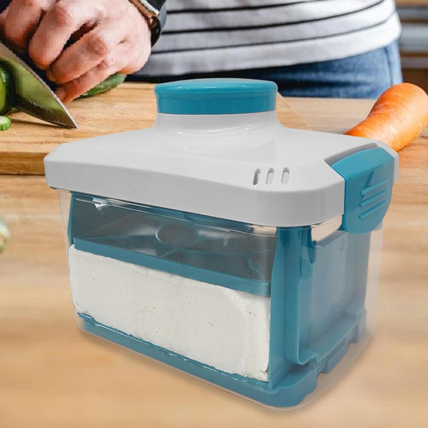 Tofupress - Paneer Maker - Vegan Tofupress Mold,Adjustable Soybean Curd Presser Drainer with Drip Tray, Home Kitchen Gadgets for Cooking - Image 3