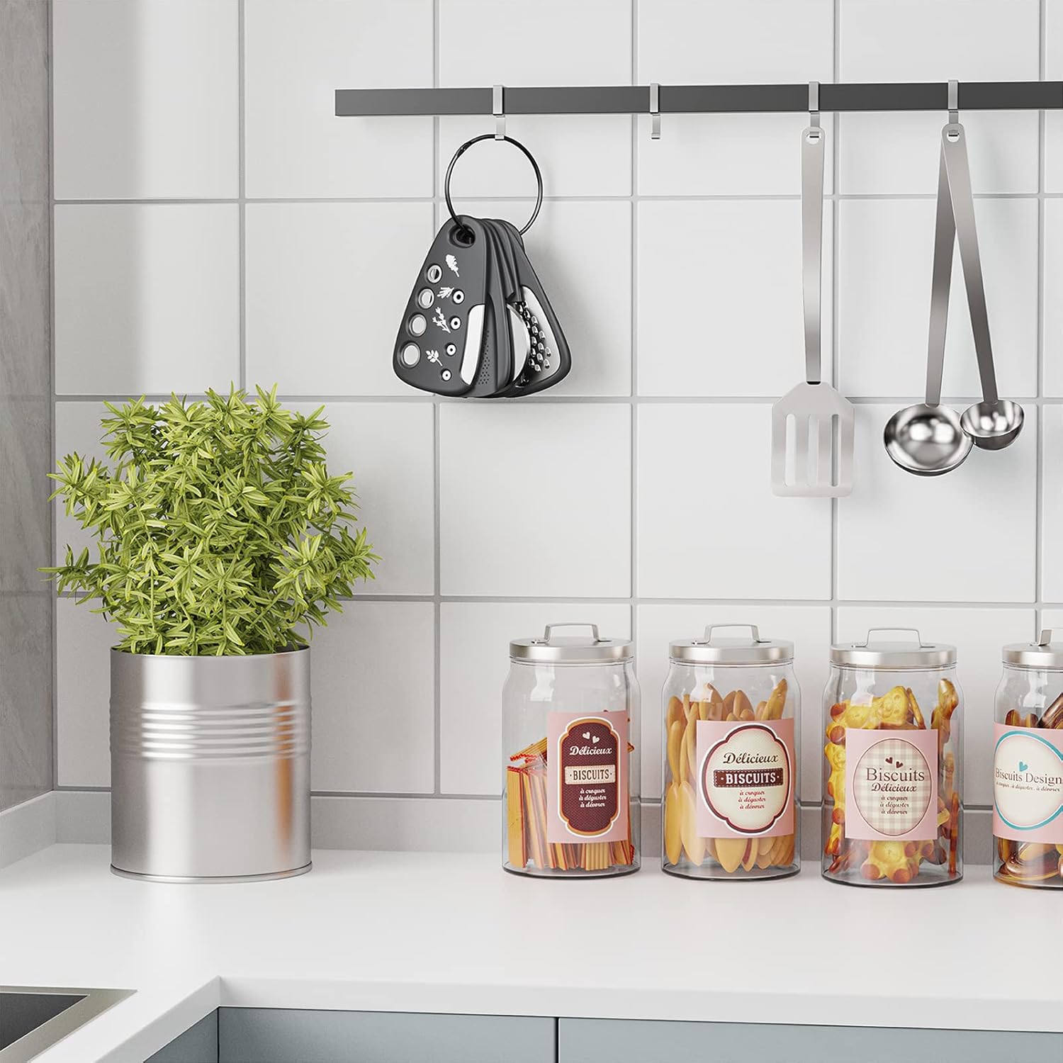 Kitchen Unique Gadgets Set 6 Pieces, Space Saving, Cheese Grater, Bottle Opener, Fruit Vegetable Peeler, Pizza Cutter, Garlic Ginger Grinder, Herb Stripper Gift Set - Image 9