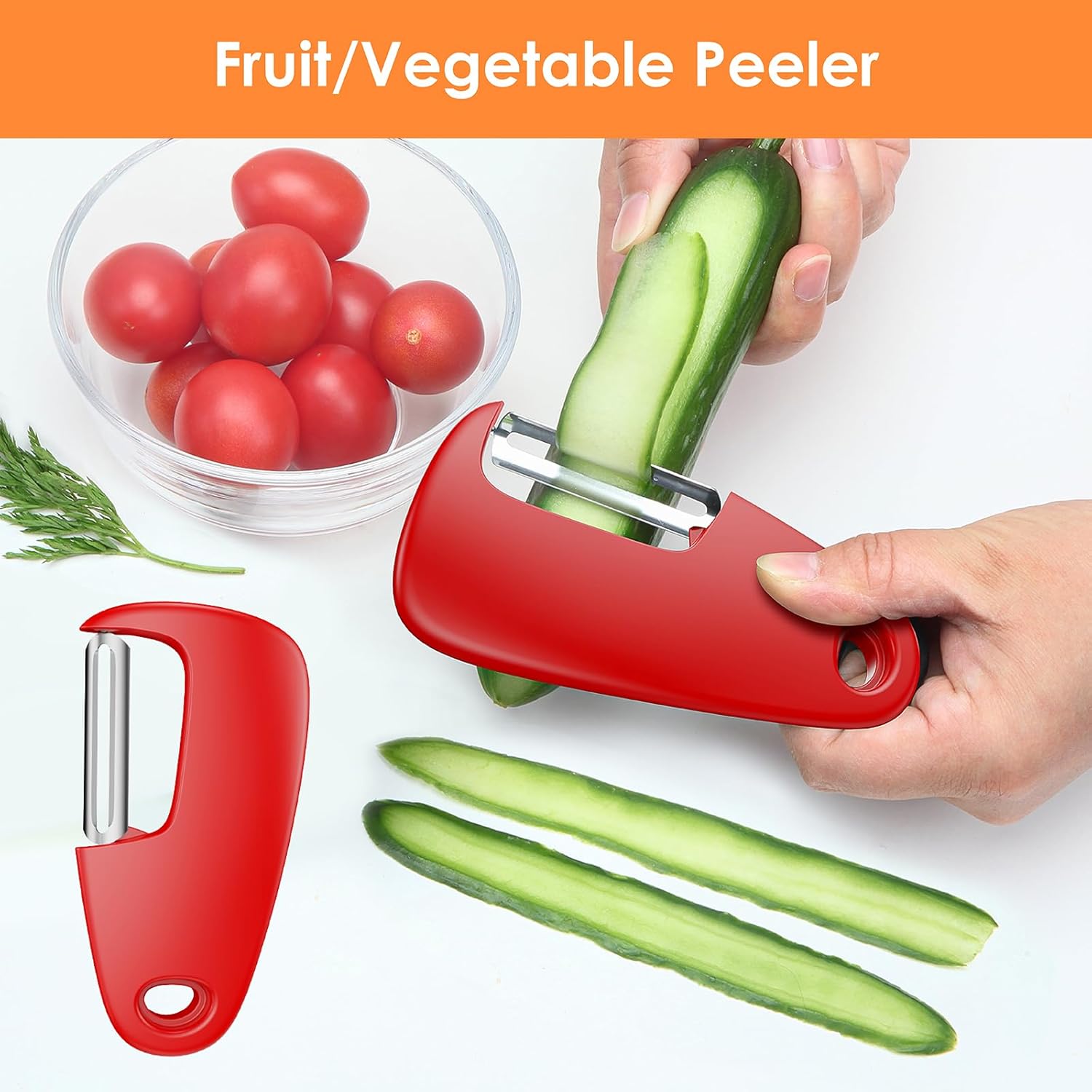 Kitchen Unique Gadgets Set 6 Pieces, Space Saving, Cheese Grater, Bottle Opener, Fruit Vegetable Peeler, Pizza Cutter, Garlic Ginger Grinder, Herb Stripper Gift Set - Image 5