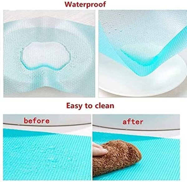 7 PCS Shelf Mats Refrigerator Liners Washable Refrigerator Pads Fridge Mats Drawer Placemats Home Kitchen Gadgets Accessories Organization for Top Freezer(2green+2pink+3blue) - Image 3