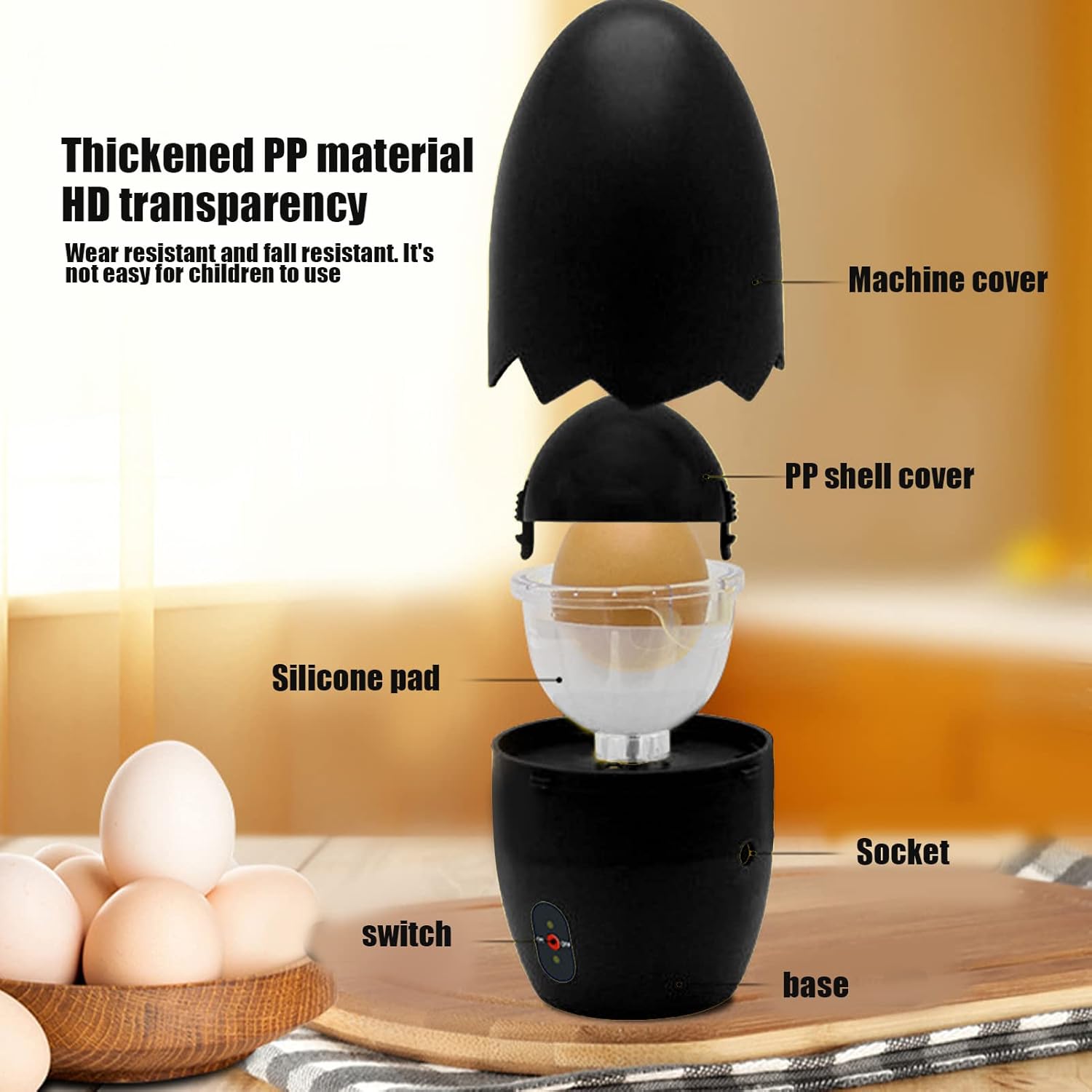 GLOGLOW Electric Egg Yolk Mixer, Portable Golden Egg Maker Egg Spinner Scrambler Kitchen Gadget for Mixing Eggs Hard Boiled Eggs - Image 2
