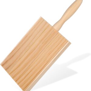 Gnocchi Board, 8.27 in Wooden Garganelli Pasta Board, Cavatelli Pasta Maker for Homemade Pasta Gnocchi