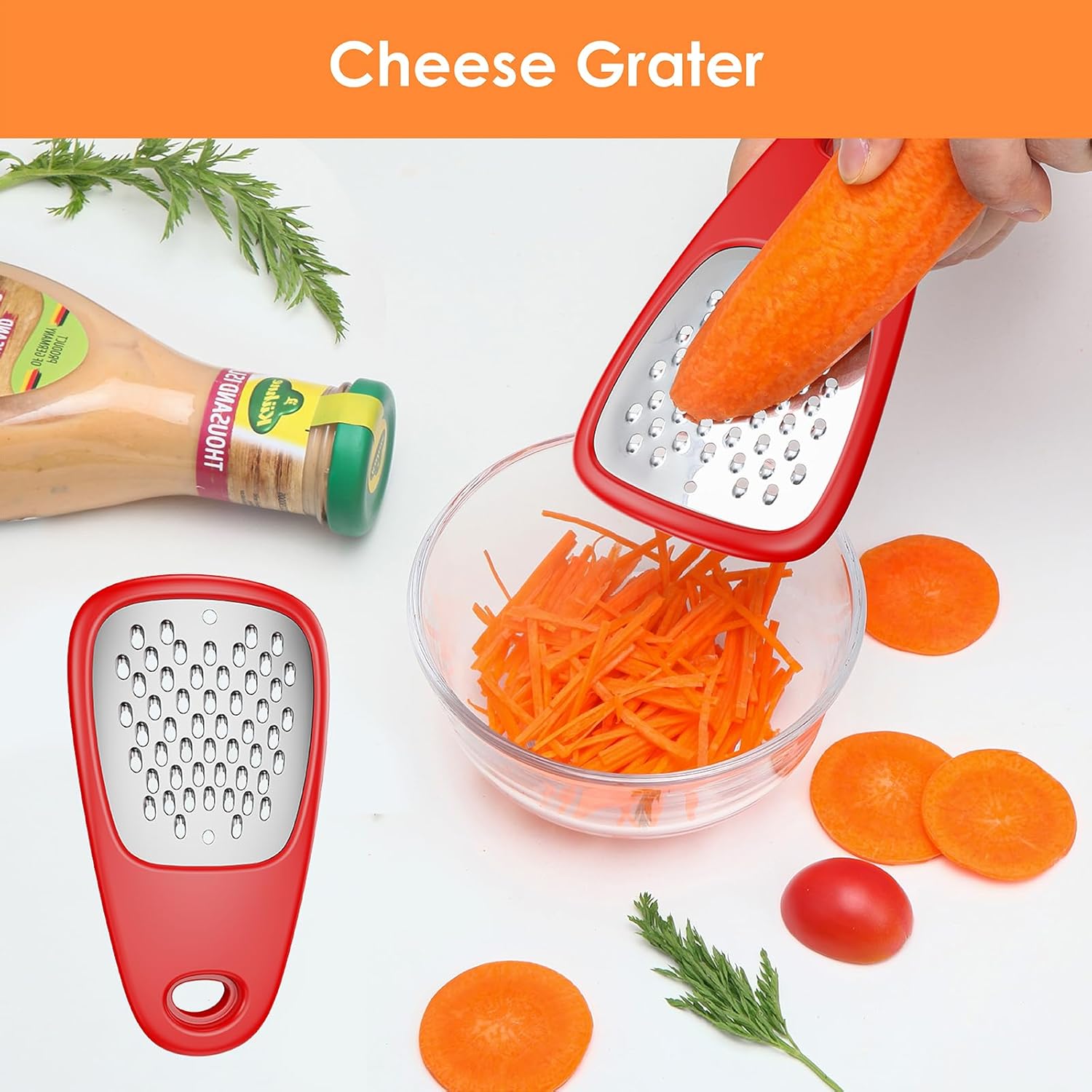 Kitchen Unique Gadgets Set 6 Pieces, Space Saving, Cheese Grater, Bottle Opener, Fruit Vegetable Peeler, Pizza Cutter, Garlic Ginger Grinder, Herb Stripper Gift Set - Image 3