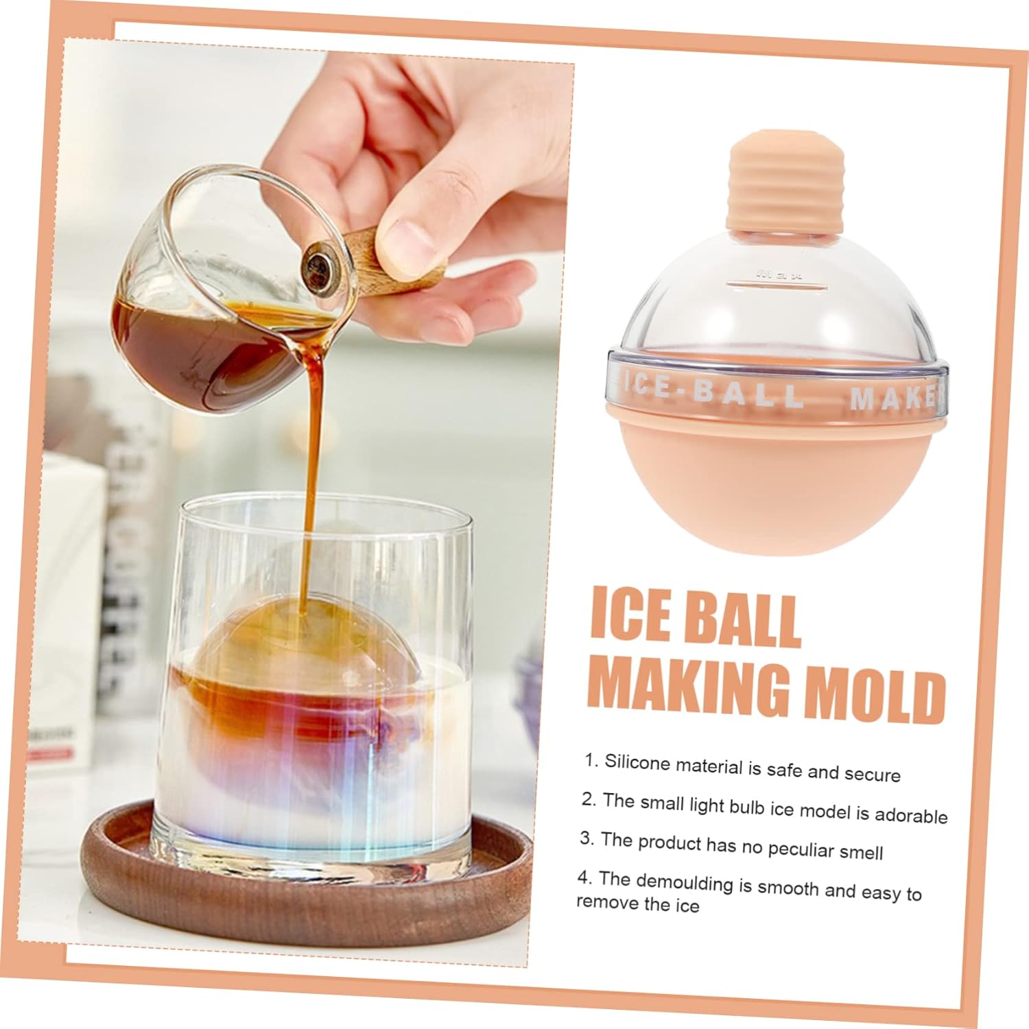 LIFKOME Whiskey Ice Mold Ice Ball Maker Gadget for Home Use Housewarming Present and Design - Image 7