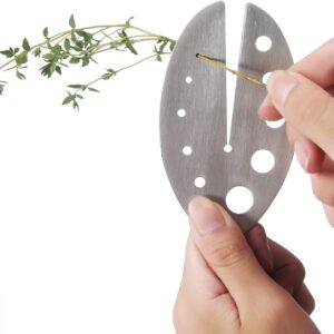 Herb Stripper Tool, Stainless Steel Herb Leaf Zipper for Kale, Chard, Collard Greens, Rosemary and Thyme