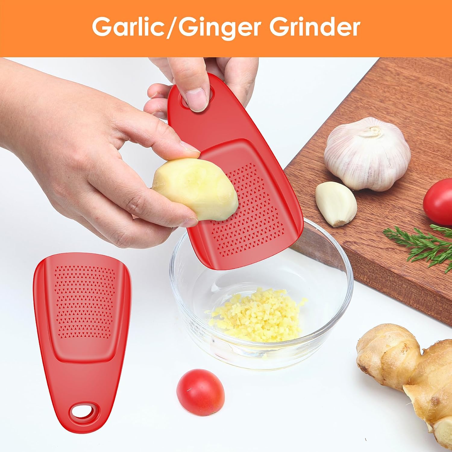Kitchen Unique Gadgets Set 6 Pieces, Space Saving, Cheese Grater, Bottle Opener, Fruit Vegetable Peeler, Pizza Cutter, Garlic Ginger Grinder, Herb Stripper Gift Set - Image 6