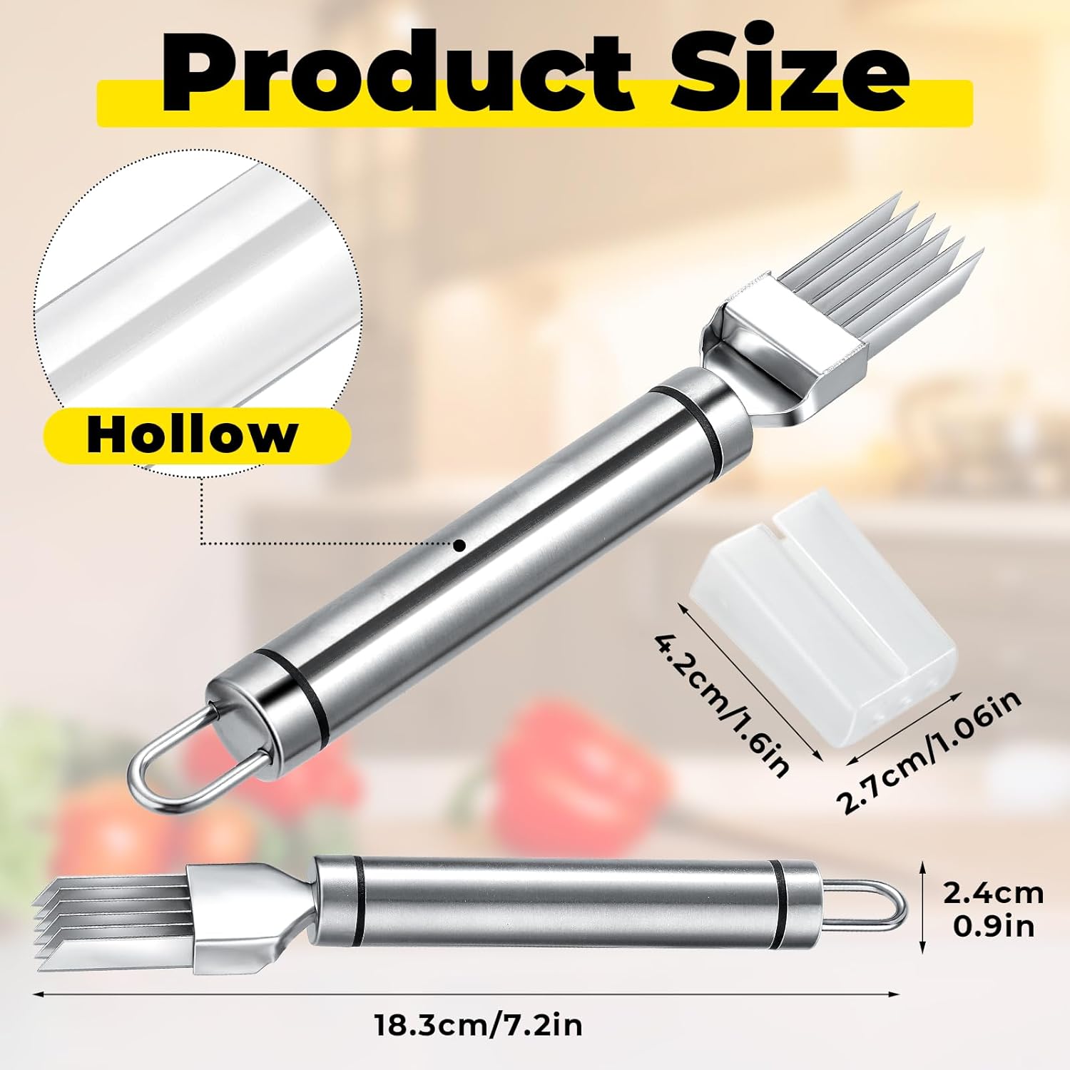 Stainless Steel Green Onion Knife, Green Onion Cutter Slicer Scallion Cutter Shred Knife Blade Slice Cutlery Vegetable Slicer Shredder Kitchen Tool for Home Restaurant Hotel - Image 4