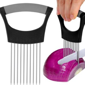 Onion Slicer, Stainless Steel Onion Cutter For Slicing Storage Onions Vegetable Chopper Tomato Slicer For Tomato Eggs Fruit Vegetables Kitchen Gadgets Salad Chopper(Black)