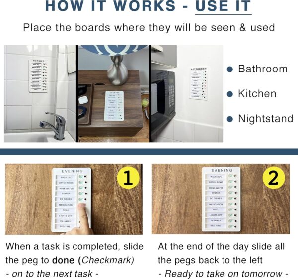 | Checklist Boards for Adults | Memory Loss Gadget for Elderly and Dementia aid | Alzheimers Activities | to Do List | Daily Planner | Caregiver Supplies | - Image 7