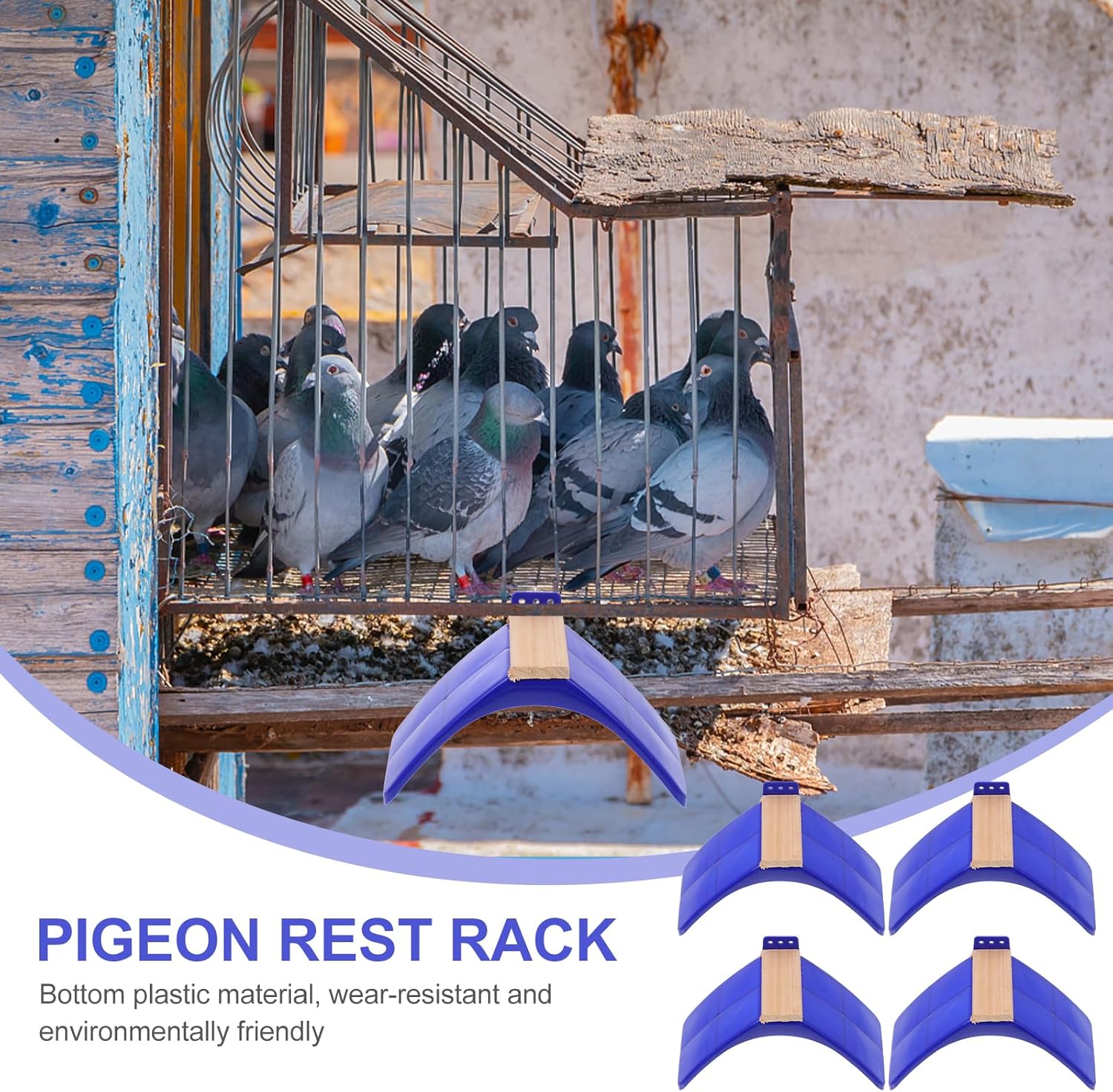 Mipcase Household Items Household Gadgets Home Stuff 12 pcs Dove Rest Pigeons Rest Stand Bird Dwelling Stand Plastic Bird Rest Frame Stand Lightweight Pigeons Household Gadgets Home Stuff Home Goods - Image 4