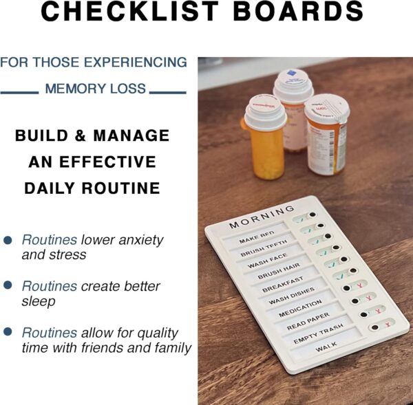 | Checklist Boards for Adults | Memory Loss Gadget for Elderly and Dementia aid | Alzheimers Activities | to Do List | Daily Planner | Caregiver Supplies | - Image 2