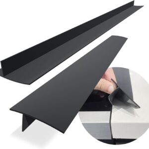Silicone Stove Counter Gap Cover / Filler by Kindga 25" Long, Sealing Spills Between Kitchen Appliances Washing Machine and Stovetop, Set of 2 (Black)