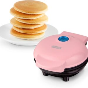 DASH Mini Maker Electric Round Griddle for Individual Pancakes, Cookies, Eggs & other on the go Breakfast, Lunch & Snacks with Indicator Light + Included Recipe Book - Pink