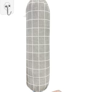 SYIPO Plastic Bag Holder, Wall Mount Organizer, Shopping Bags Carrier, Washable Large Grocery Storage Dispenser ​for Home Kitchen Travelling, Free Adjustment with Drawstring (Check Gray)