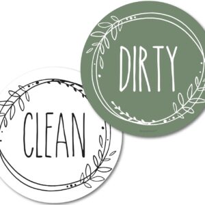 Dishwasher Magnet Clean Dirty Sign, Double-Sided Clean/Dirty for Stainless Steel Dishwashers, White & Green Magnetic Home and Kitchen Gadgets