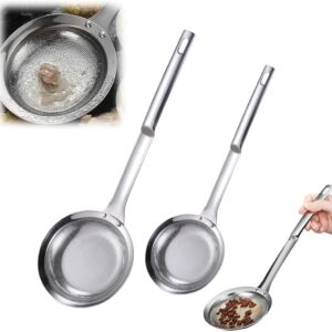 Fine Mesh Stainless Steel Colander, 2025 New Fine Mesh Strainer for Cooking Oil Strainer Skimmer Spoon Food Strainer Kitchen Gadgets (2pcs)