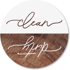 ThreeKin Clean/Dirty Magnet for Dishwasher, Kitchen Gadget Gift, Easy-to-Read Strong Magnetic Indicator Sign for Home Decor and Organization