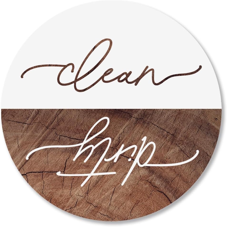 ThreeKin Clean/Dirty Magnet for Dishwasher, Kitchen Gadget Gift, Easy-to-Read Strong Magnetic Indicator Sign for Home Decor and Organization