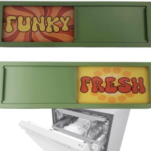 Funny Kitchen Gadgets Clean and Dirty Sign for Dishwasher, Retro Kitchen Accessories, Funny Clean Dirty Magnet for Dishwasher Clean Dirty Sign, Mid Century Modern Kitchen, Gadgets for Kitchen (Funky)