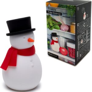 NEW - Peleg Design Freezy Fridge Deodorizer Odor Eliminator - Cute Snowman Baking Soda Container, Reusable Silicone Refrigerator Freshener, Fun Kitchen Gadget for Home Improvement