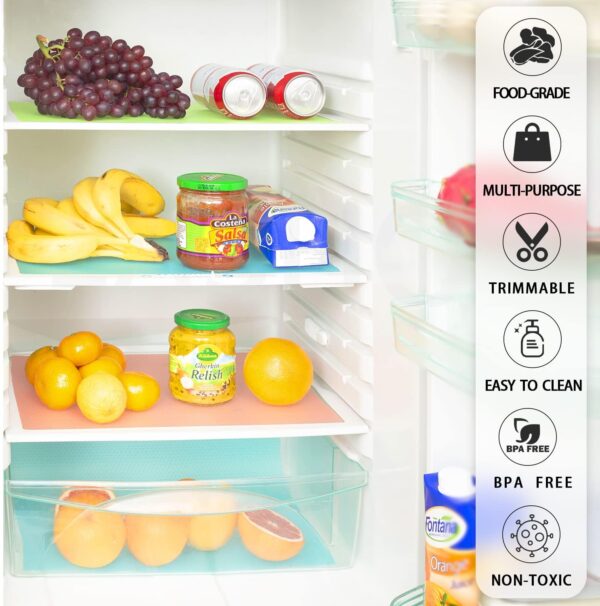 8 Pcs Refrigerator Liners, MayNest Washable Mats Covers Pads, Home Kitchen Gadgets Accessories Organization for Top Freezer Glass Shelf Wire Shelving Cupboard Cabinet Drawers (8 White) - Image 3