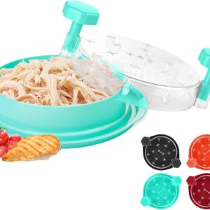 Chicken Shredder Tool Twist Large: 2025 Pro & Standard Food-Grade Visible Meat Shredder Tool Twist with Anti-Slip Petal-Like Base, Chicken Breast Shredder, Chicken Grinder (Green, Standard - 8")