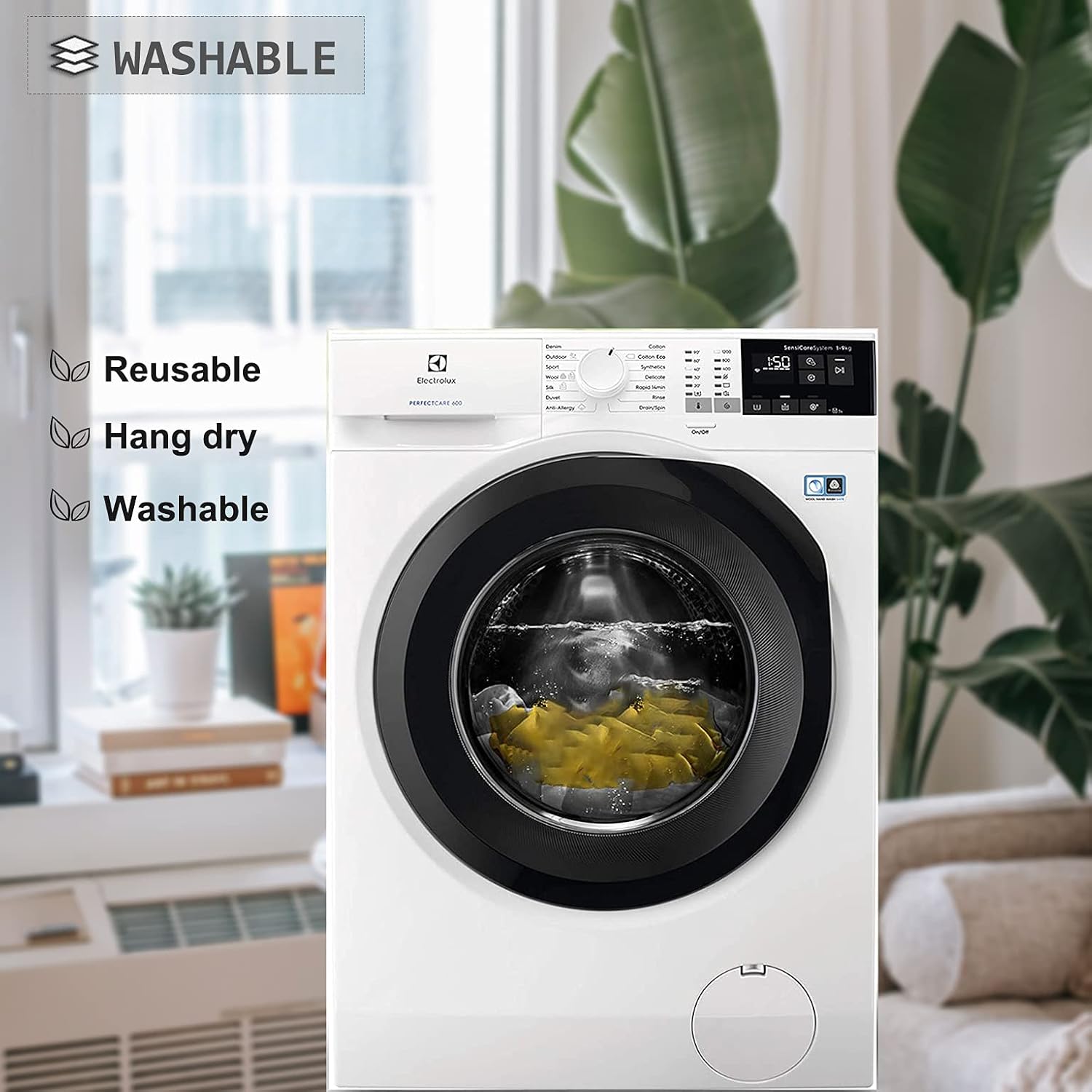 SYIPO Plastic Bag Holder, Wall Mount Organizer, Shopping Bags Carrier, Washable Large Grocery Storage Dispenser for Home Kitchen Travelling, Free Adjustment with Drawstring (Check Gray) - Image 6